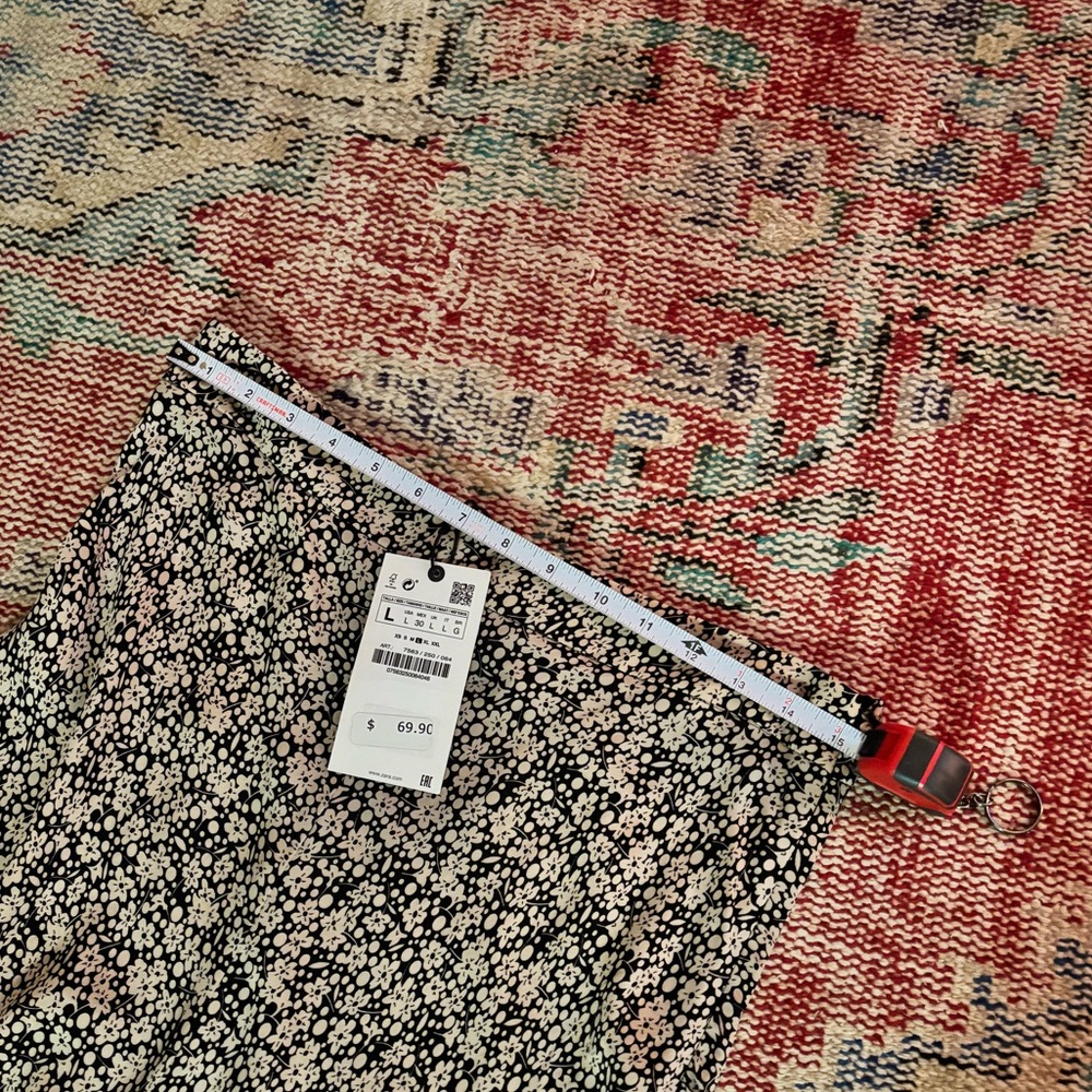 Zara Floral Midi Skirt size L - Picture 9 of 9